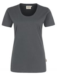 Rundhals Damen T-Shirt Dunkelgrau